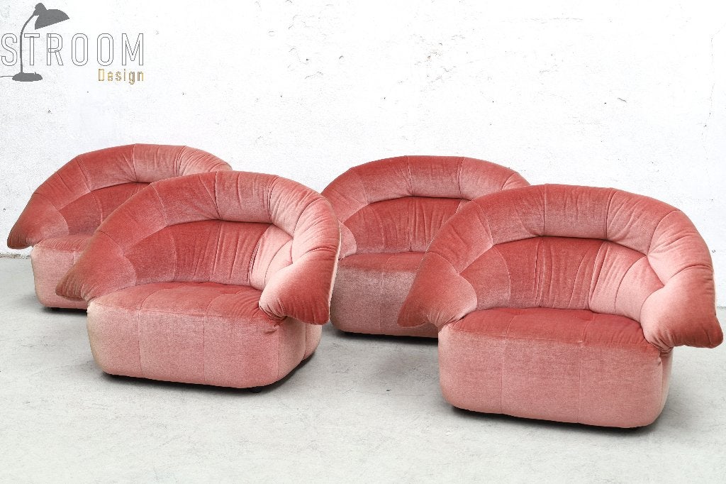 Jaren 70 Mohair fauteuils Vintage Design Ligne Roset stijl, Gebruikt, Onbekend, Onbekend, Onbekend