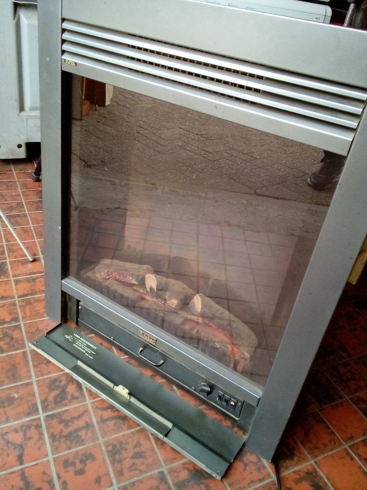 Faber elektrische haard met houtblokken, Huis en Inrichting, Haarden, Ophalen, Gebruikt, Inzethaard, Elektrische haard