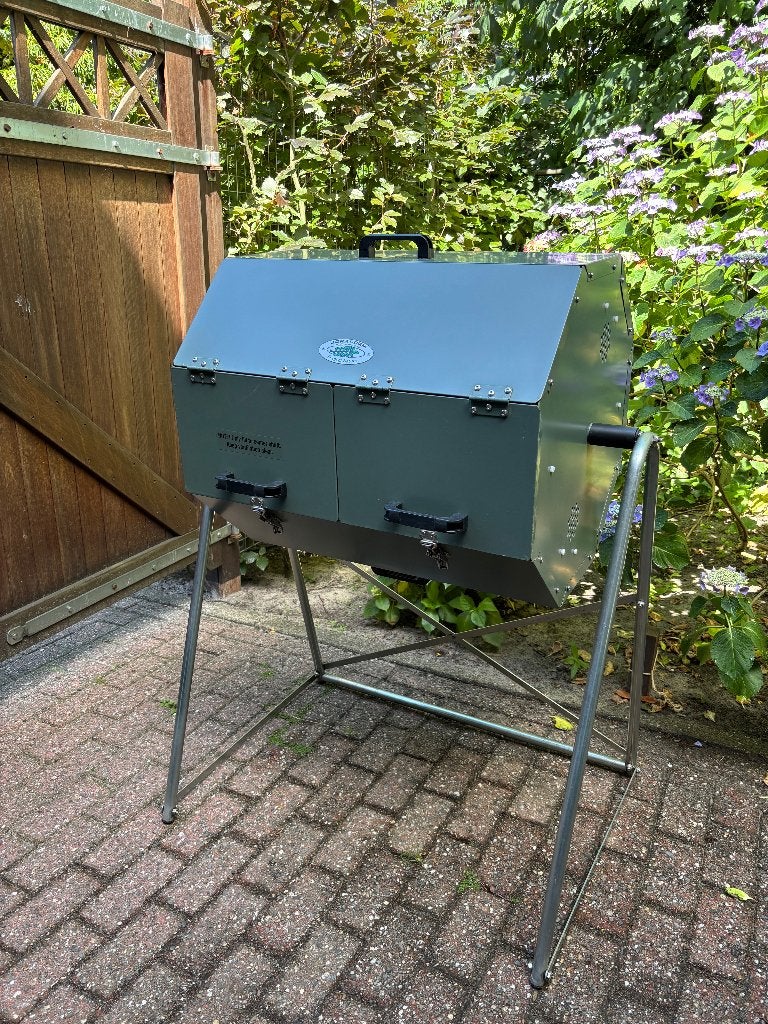 Trommel composteerbak, Ophalen, Compostbak