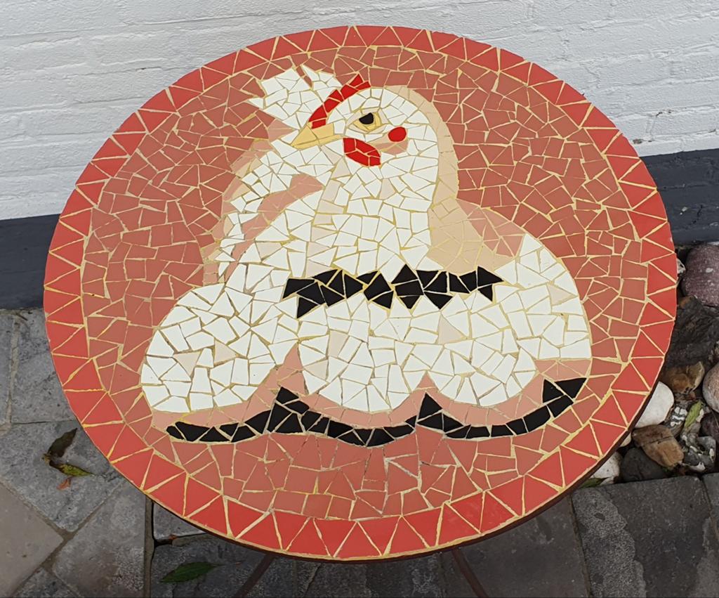 Mozaïek bijzettafeltje, Ophalen, Rond, Minder dan 55 cm, 60 cm of meer