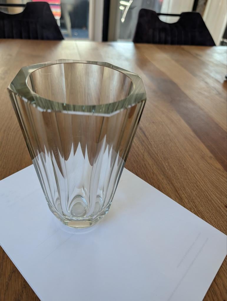 Art Glass Octagonal Vase Panel Cuts possibly Baccarat unmark, Ophalen