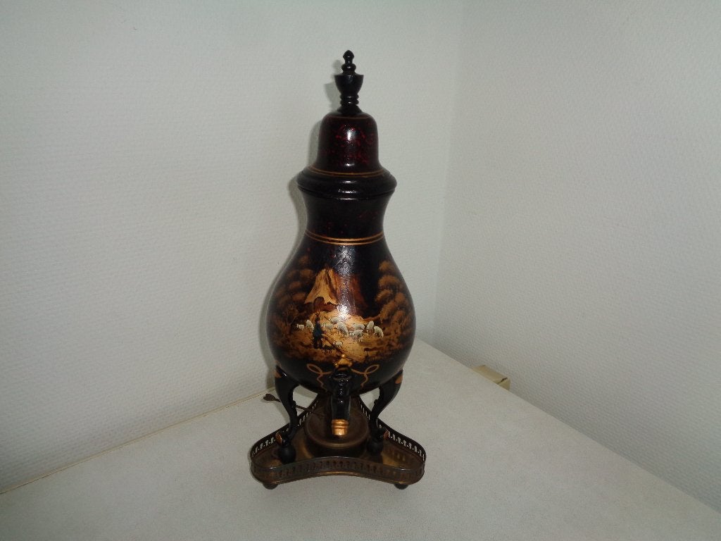 Vintage grote Kraantjeskan met Landschapsschildering, Antiek en Kunst, Ophalen of Verzenden