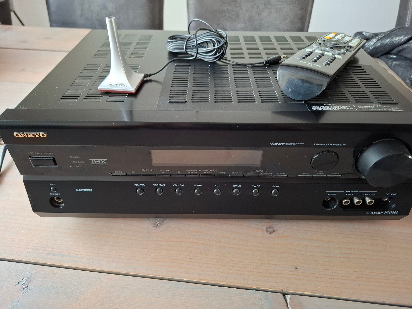 Onkyo Receiver HT-R980 met Audyssey microfoon, Ophalen, Zo goed als nieuw, 120 watt of meer, Onkyo