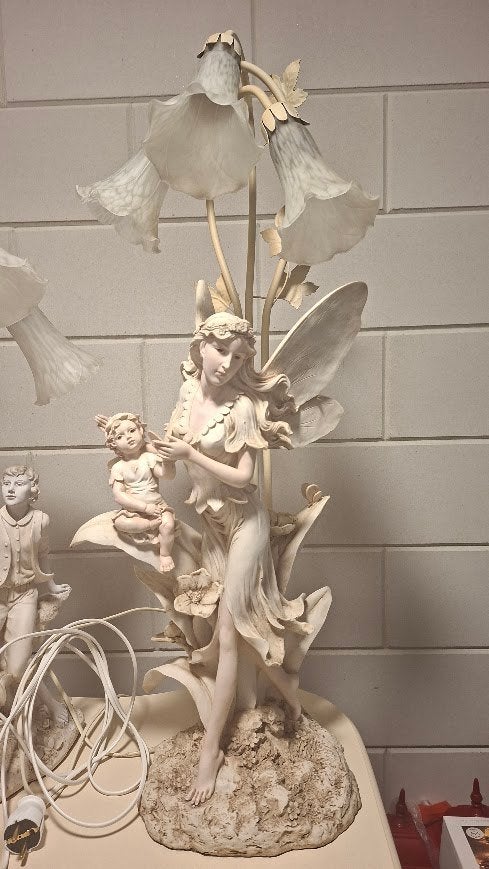 2 Elfenlampen met Baby en 1 met man en vrouw, Huis en Inrichting, Lampen | Tafellampen, Gebruikt, Glas, Met schakelaar, Overige kleuren