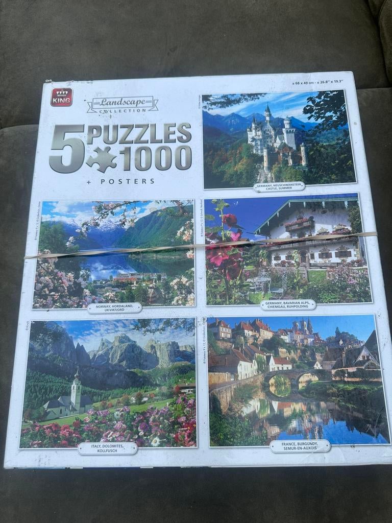5 puzzles, Ophalen, 500 t/m 1500 stukjes, Zo goed als nieuw, Legpuzzel