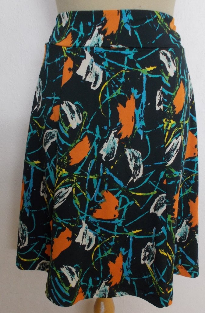 Leuk zwart print rokje van King Louie! L, Kleding | Dames, Maat 38/40 (M), Zo goed als nieuw, Boven de knie, Meerkleurig