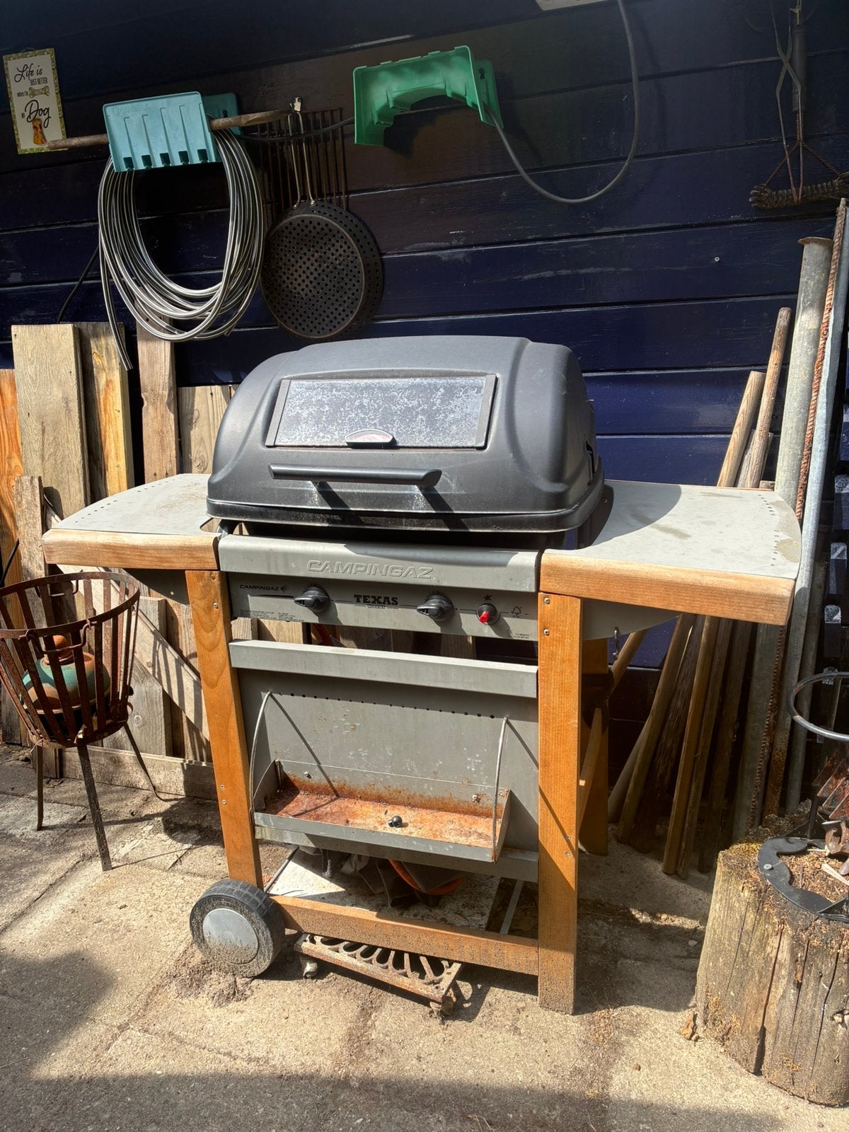 Gas barbecue BBQ Campinggaz 2 branders. Oud maar nog goed., Ophalen, Gebruikt