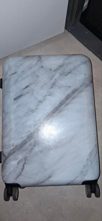 Koffer (Marmerlook), Ophalen, Wieltjes, 50 tot 60 cm, Hard kunststof