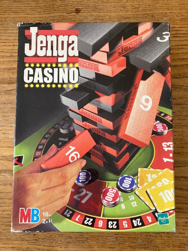 MB Hasbro - Jenga Casino, Een of twee spelers, Ophalen of Verzenden, Zo goed als nieuw, MB Hasbro