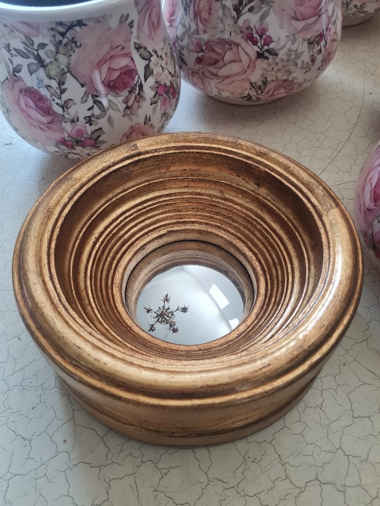Kleine houten butler spiegel Clayre & Eef foto 1 t/m 3