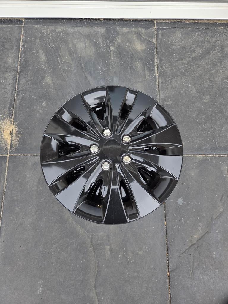 Set van 4 zwarte 16 inch wieldoppen - Storm design, Ophalen, Gebruikt