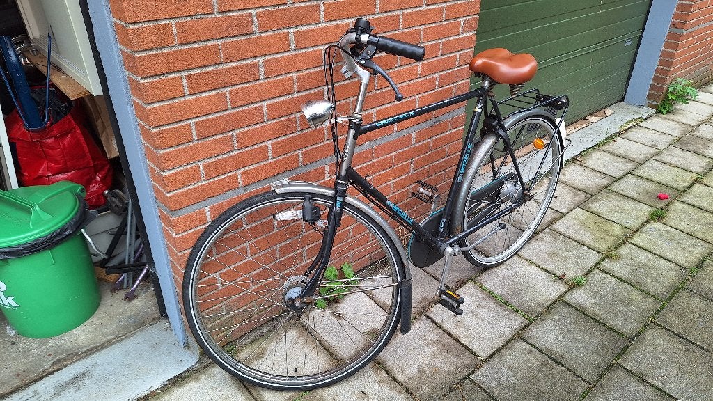 Heren stads fiets, Fietsen en Brommers, Ophalen, Gebruikt, Versnellingen, 61 tot 65 cm