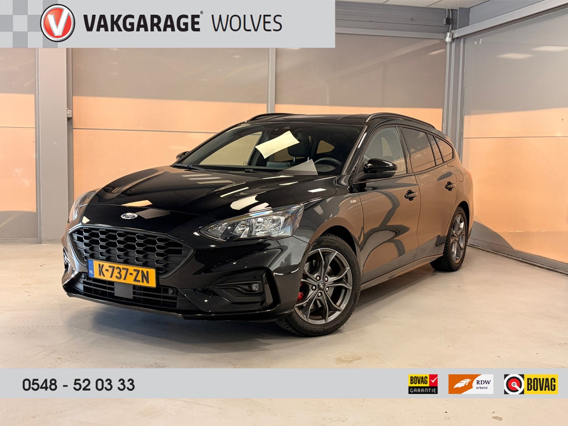 Ford Focus Wagon 1.0 EcoBoost Hybrid ST Line X Business | LE, Auto's, Ford, Dealer onderhouden, Gebruikt, Zwart, Origineel Nederlands