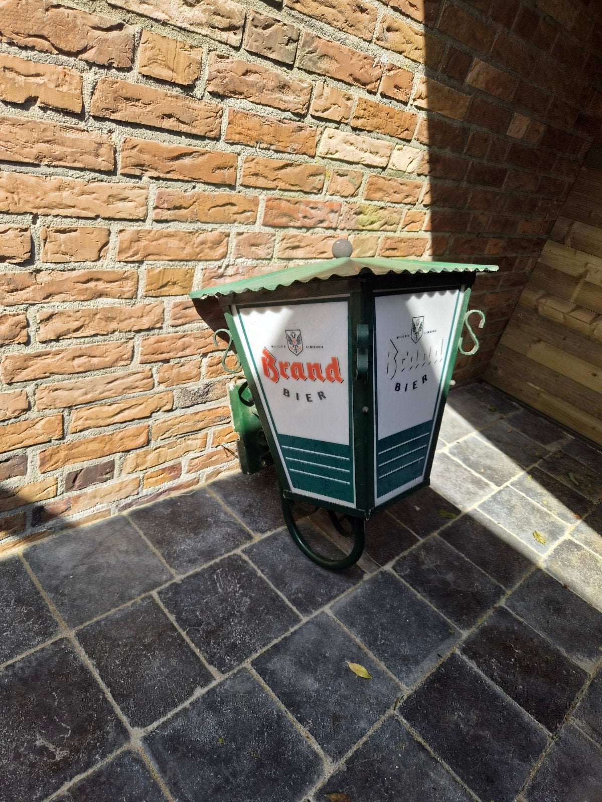 Brand Bier Reclamebord - Vintage Lichtbak L45xB40xH60, Ophalen, Gebruikt, Reclamebord, Plaat of Schild, Brand
