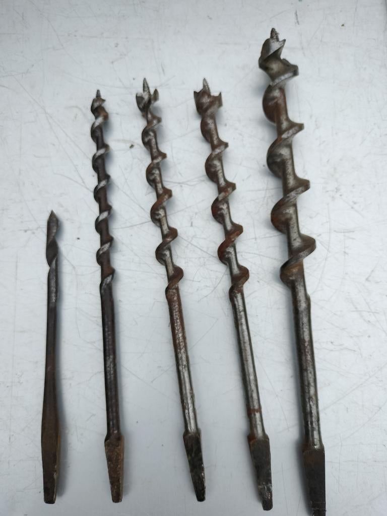 Set van  oude handboren voor houtbewerking met Handboor, Doe-het-zelf en Verbouw, Gereedschap | Boormachines, Gebruikt, Overige typen