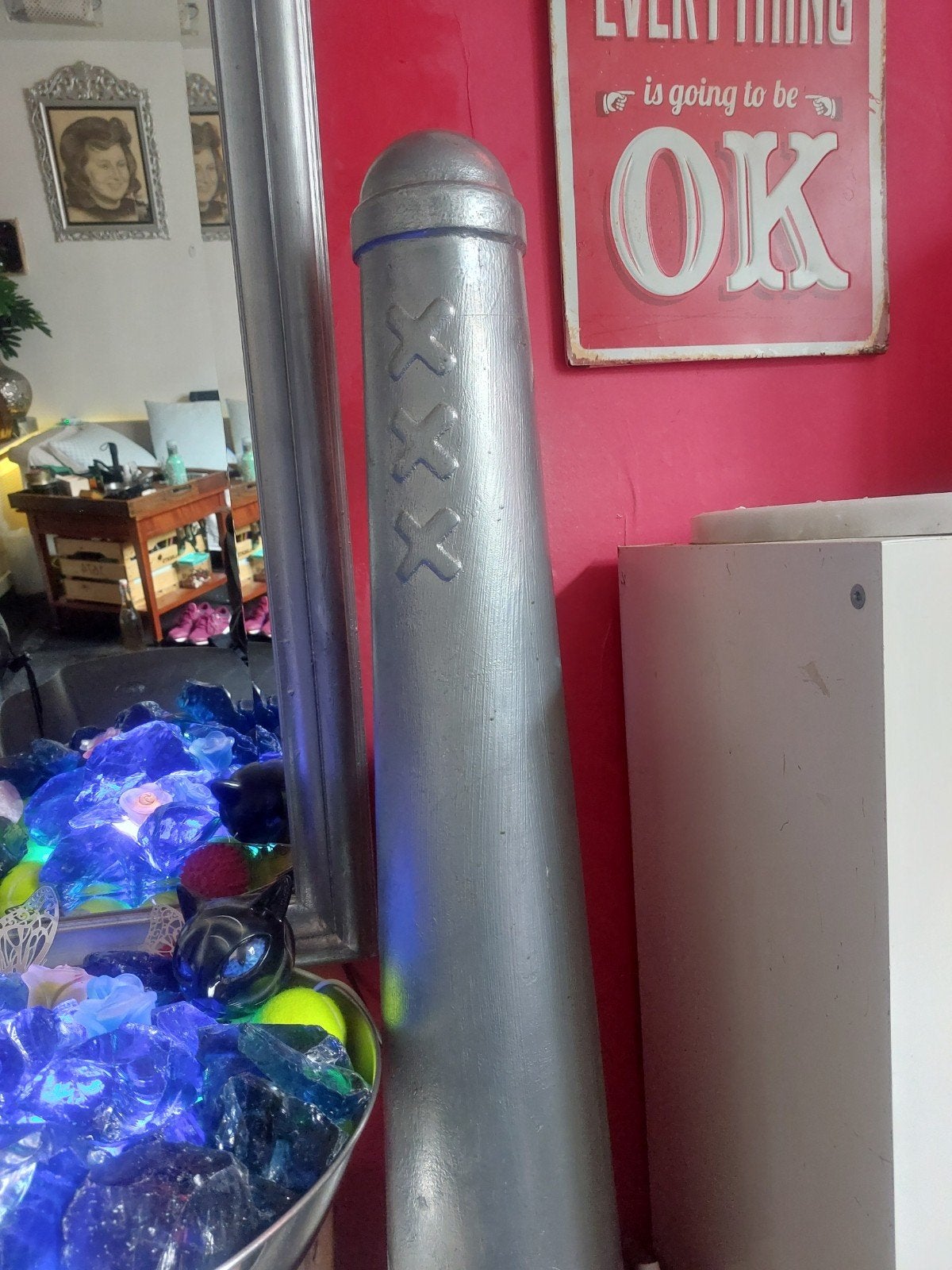 Amsterdammertje - Decoratief paaltje met XXX-logo, Ophalen, Gebruikt, Grijs, Metaal