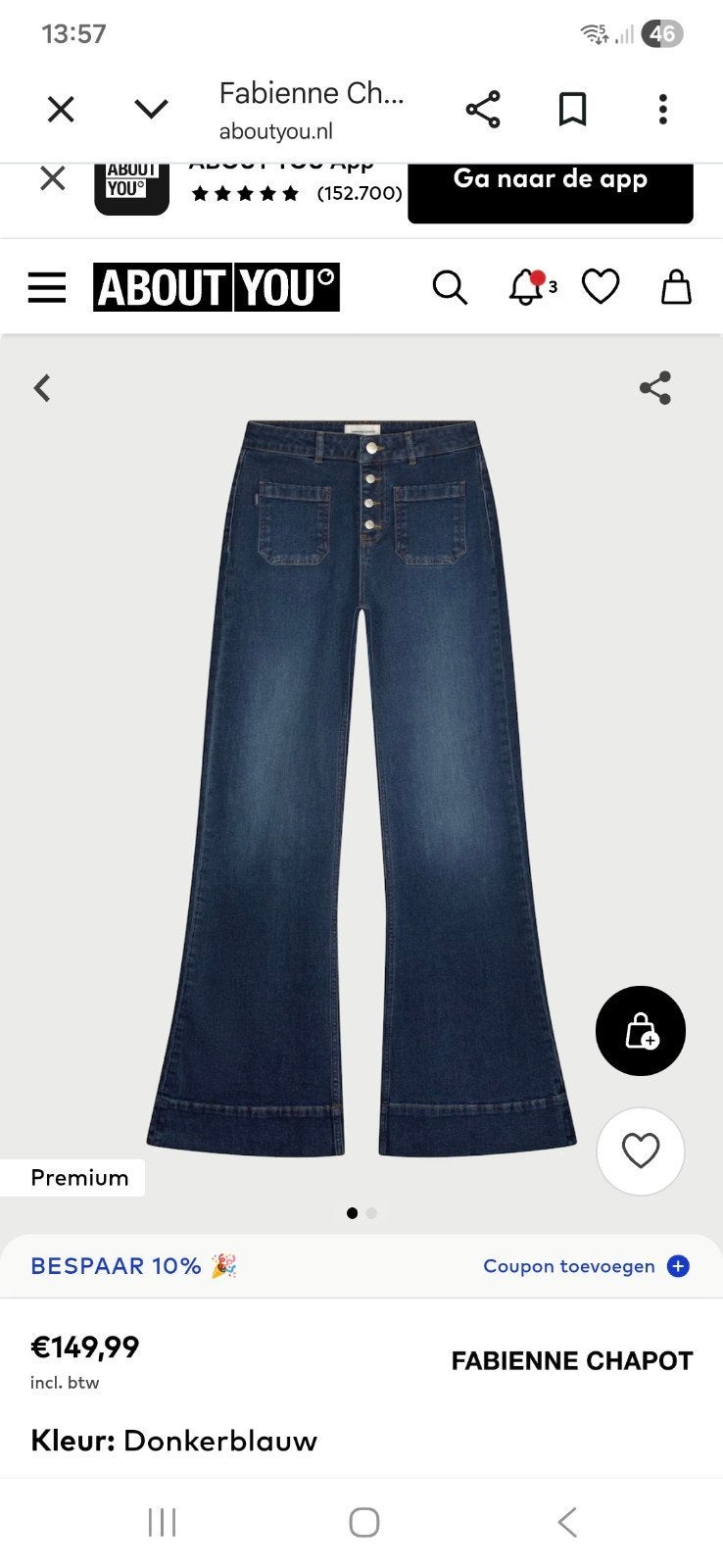 In nieuwstaat,  Fabienne Chapot bootcut jeans mt. 28/32, Blauw, Ophalen of Verzenden, Zo goed als nieuw, Fabienne Chapot
