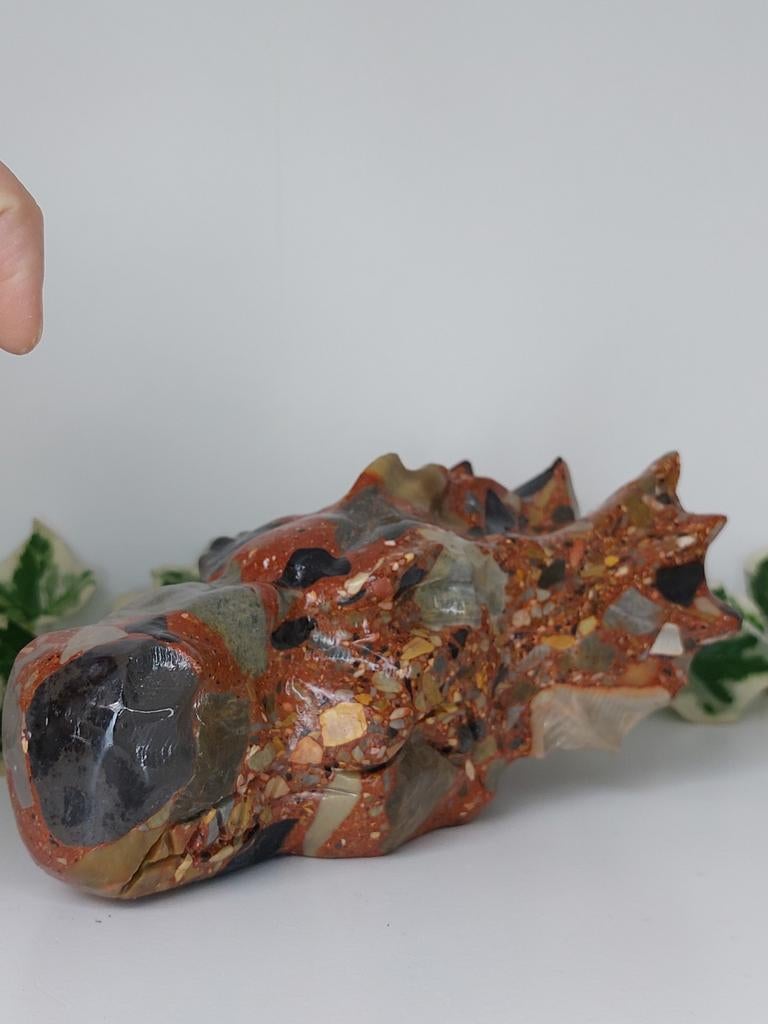 Conglomeraat-breccie draak 14cm, Ophalen of Verzenden, Mineraal