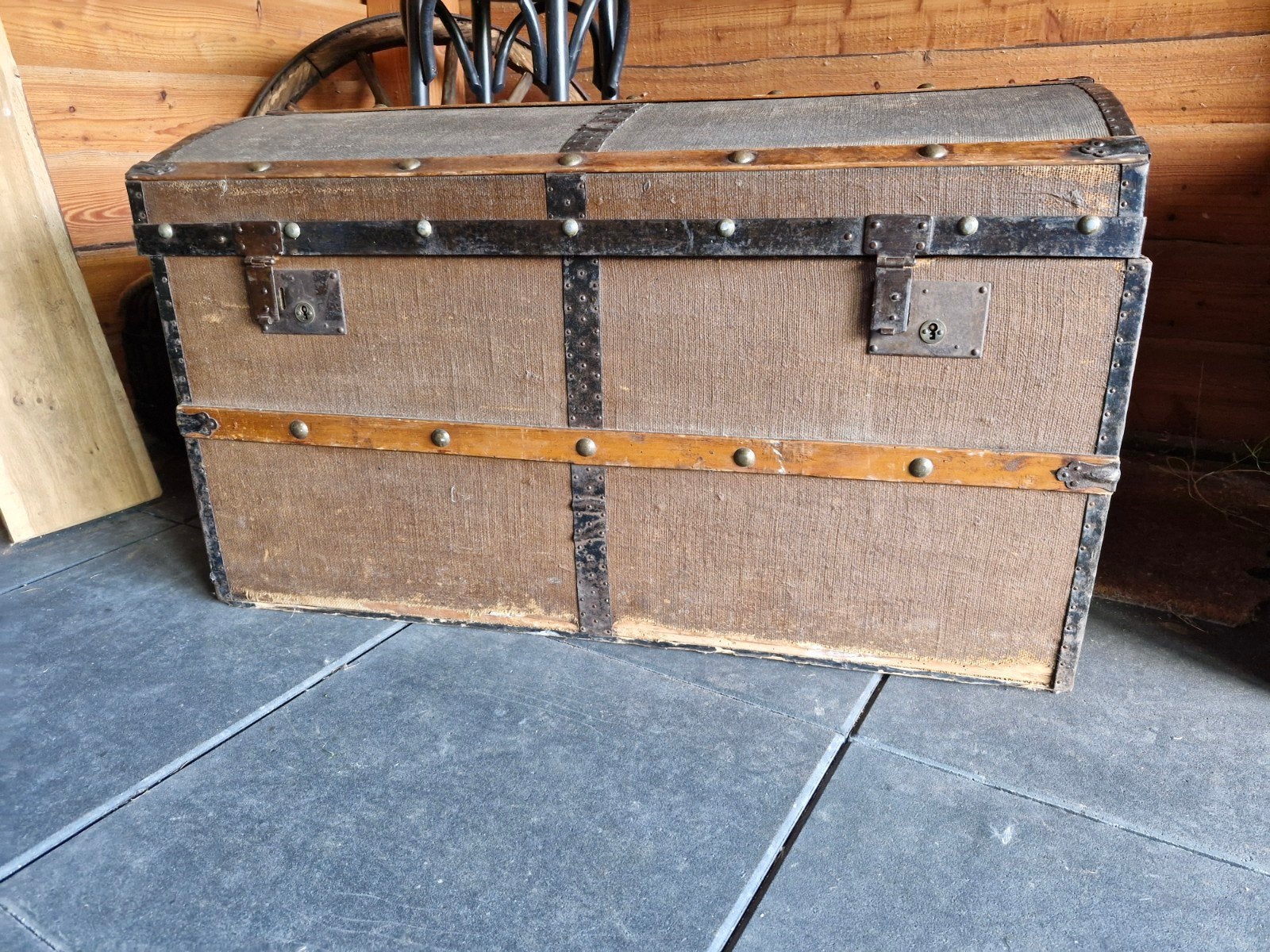 Antieke Deken Kist / Reiskoffer - Vintage Opbergkist, Ophalen