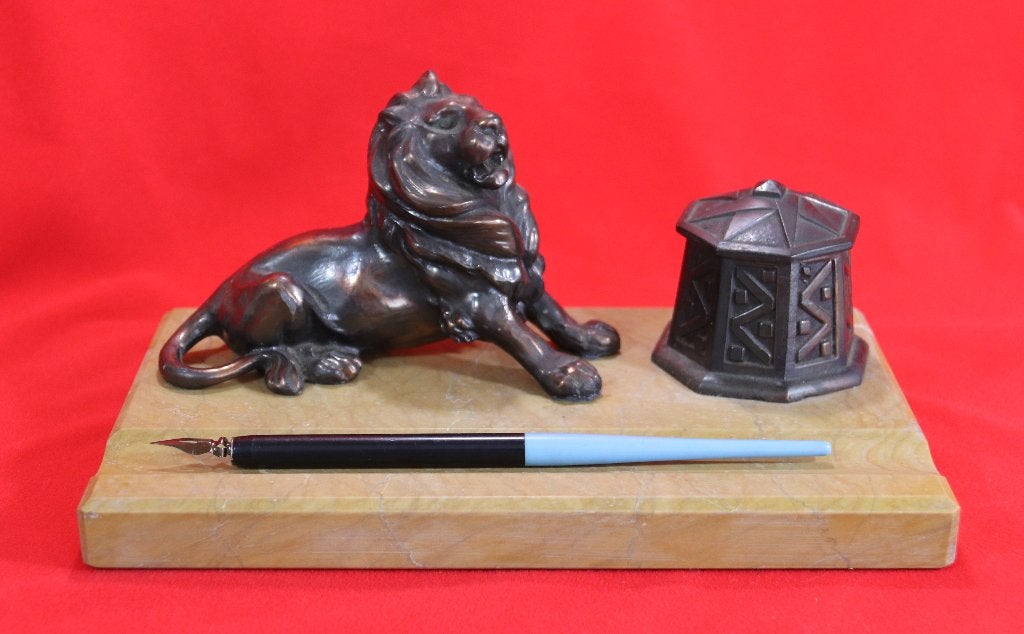 Art Deco Inktstel Met pen, Ophalen of Verzenden