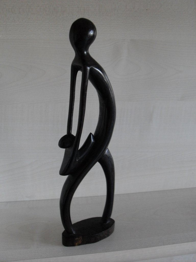 houten beeld-Moeder en kind, Ophalen of Verzenden, 20 - 50 cm, Beeld, Hout