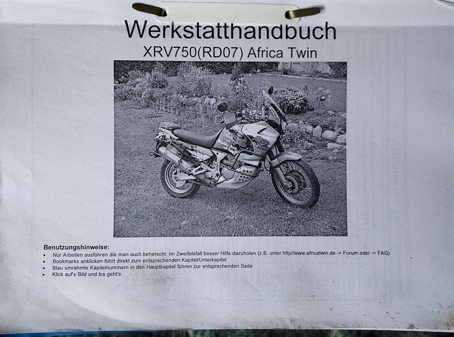Honda XRV 750 Africa Twin sleutelboek RD03, 04, 07 en 07A, Verzenden, Honda