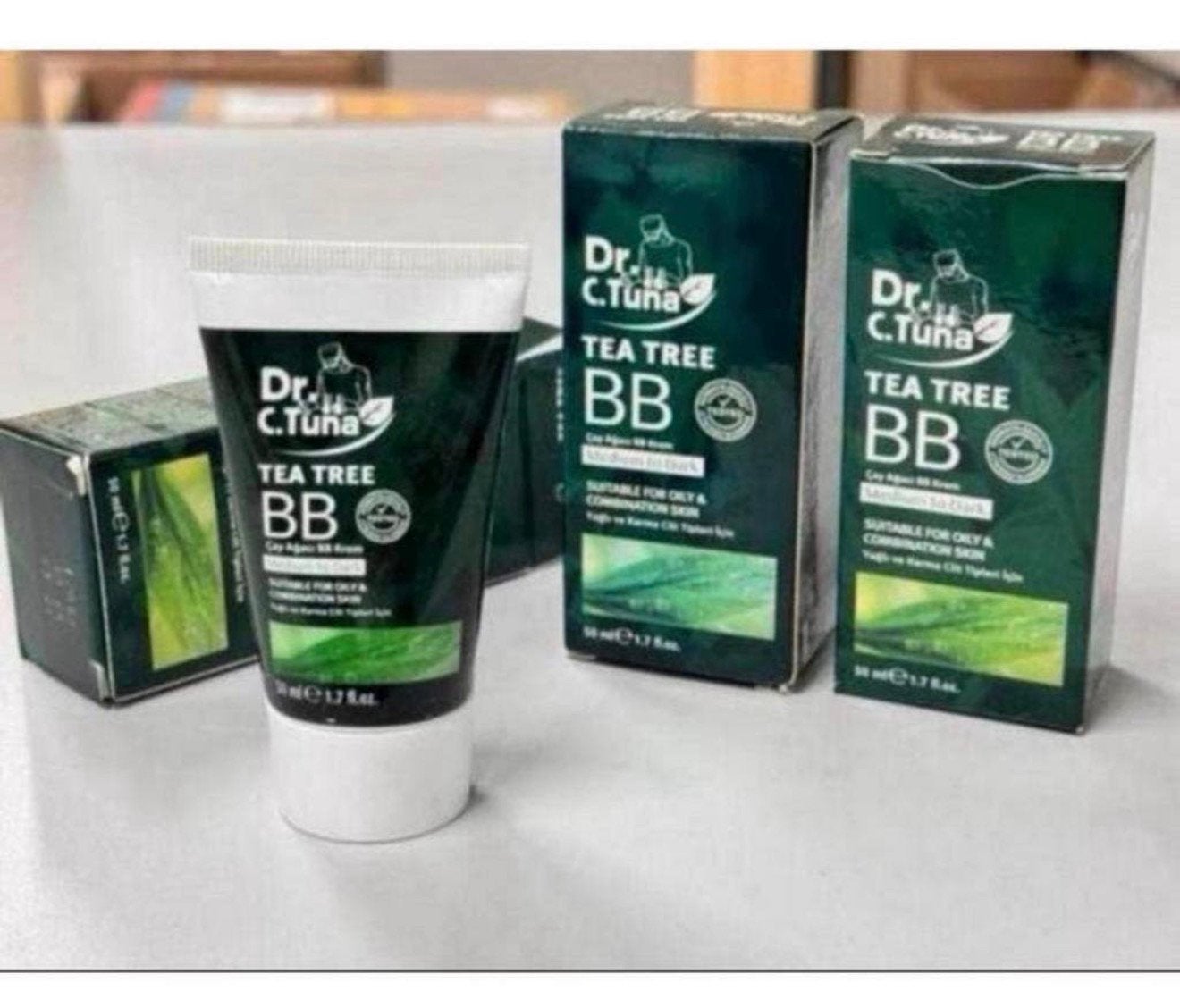 3X Farmasi DR. C Tuna Tea Tree Light to Medium Gezichtscreme, Gehele gezicht, Nieuw, Ophalen of Verzenden, H
