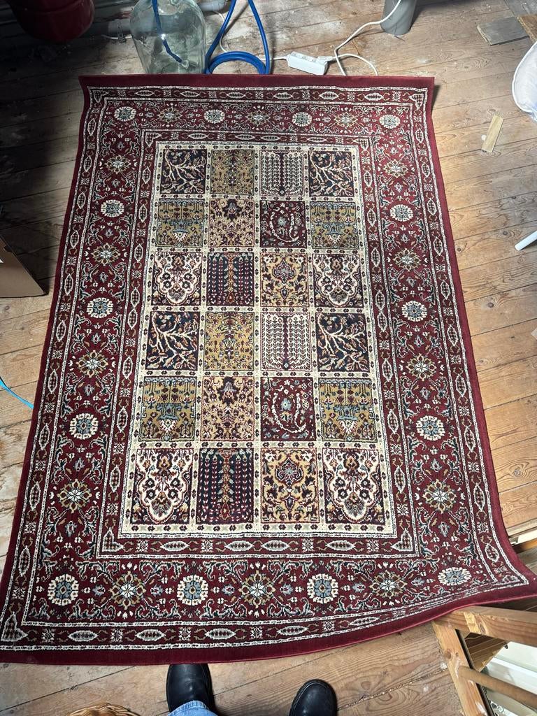 IKEA Valby Ruta Vloerkleed - Rood/Beige/Blauw, 133x195 cm, Huis en Inrichting, Stoffering | Tapijten en Kleden, Ophalen, 100 tot 150 cm