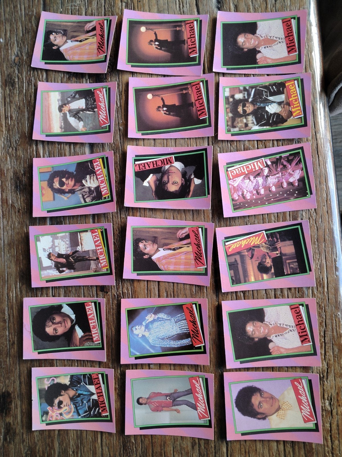 Michael Jackson Thriller Trading Cards (18 stuks), Ophalen of Verzenden, Gebruikt, Foto of Kaart
