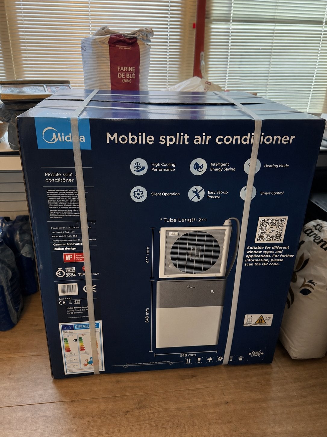 Midea Split airco PortaSplit 12.000 Btu OP=OP Nieuw Met Bon, Ophalen, Koelen en Ontvochtigen, Minder dan 60 m³, Timer