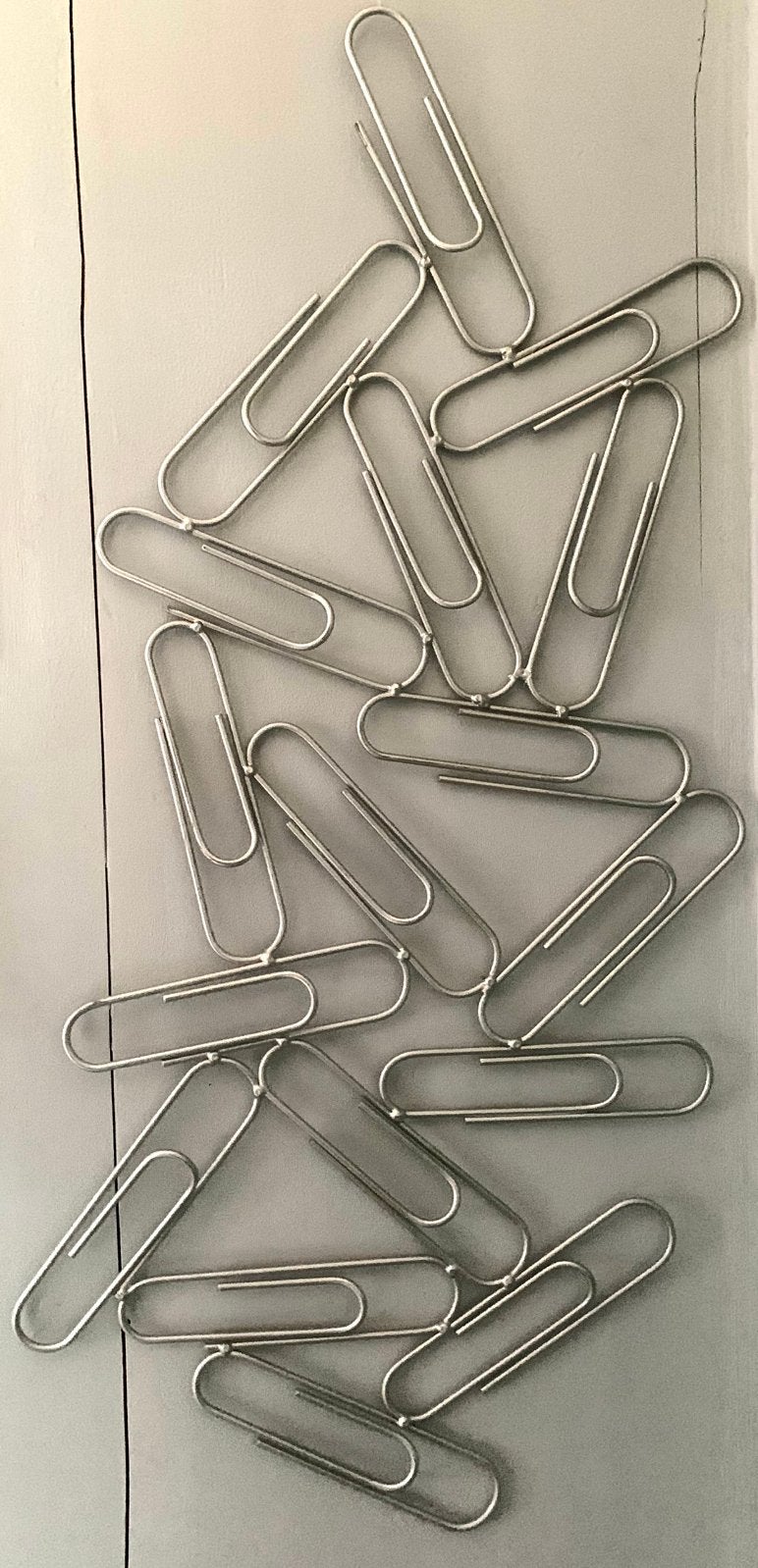 XL paperclip design wandhanger metaal vintage, Ophalen of Verzenden