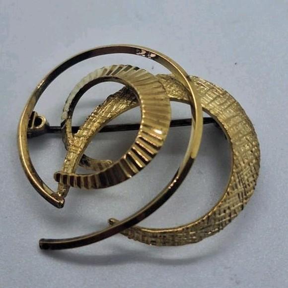 Goud vergulde zilveren broche - 3 cm doorsnee, Sieraden, Tassen en Uiterlijk, Broches, Gebruikt, Minder dan 4 cm, Ophalen of Verzenden