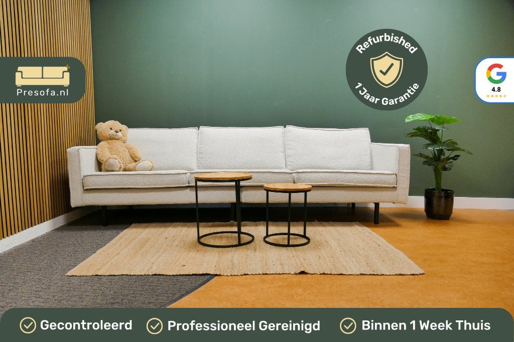 4 Zits Bank Wit Be Pure Home Bouclé [Refurbished], Huis en Inrichting, 250 tot 300 cm, BePureHome, -, -