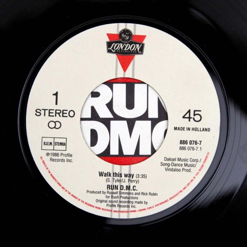 WALK THIS WAY Run DMC Aerosmith HIP POP ROCK HIT, Cd's en Dvd's, Vinyl Singles, Verzenden, 7 inch, Single, Zo goed als nieuw