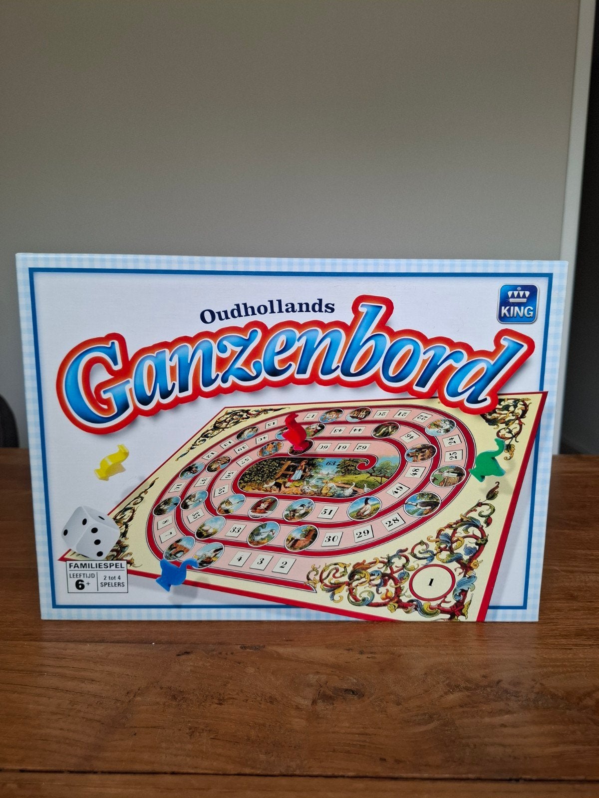 Oudhollands Ganzenbord - Klassiek Familiespel, Drie of vier spelers, Ophalen of Verzenden, Gebruikt, King