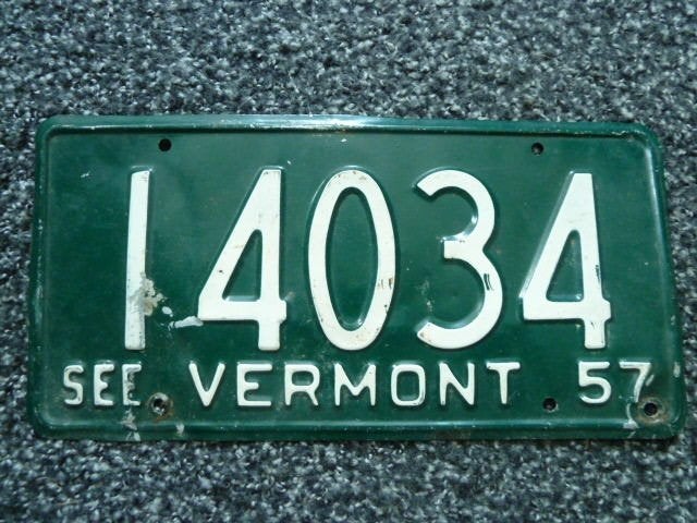 Kentekenplaat licenseplate See Vermont 1957 USA, Verzenden, Gebruikt, Auto's