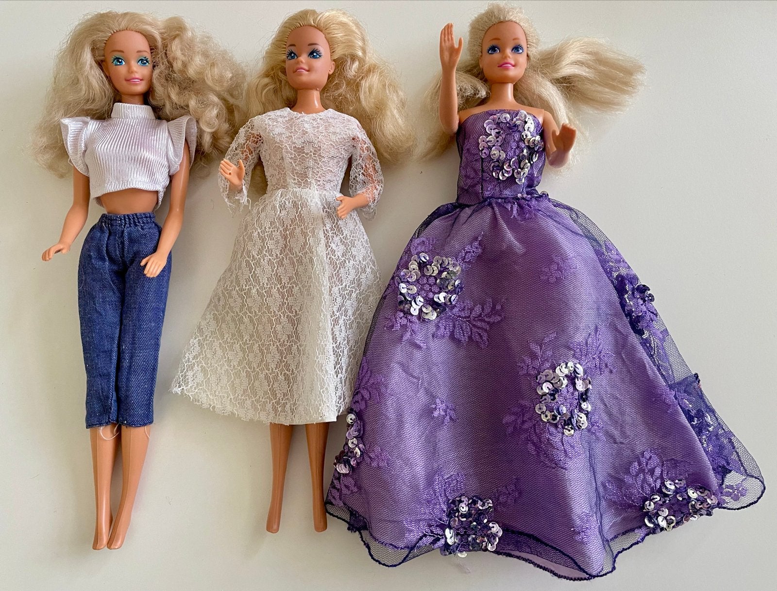Set van 3 vintage Barbie poppen uit 1966, Mattel China, Ophalen of Verzenden, Gebruikt, Barbie