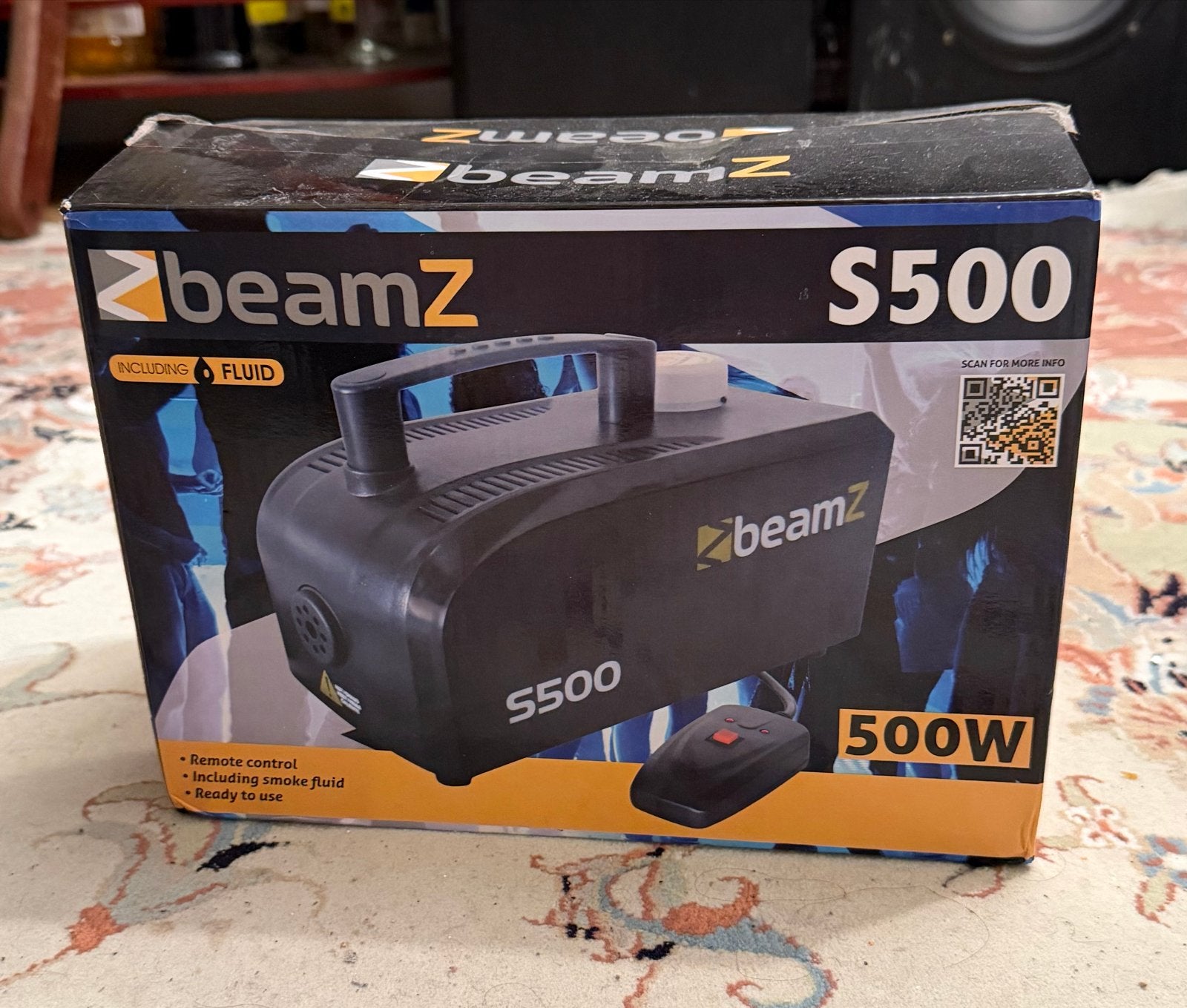 BeamZ S500 Rookmachine met Vloeistof en Afstandsbediening, Ophalen of Verzenden, Zo goed als nieuw, Rookmachine
