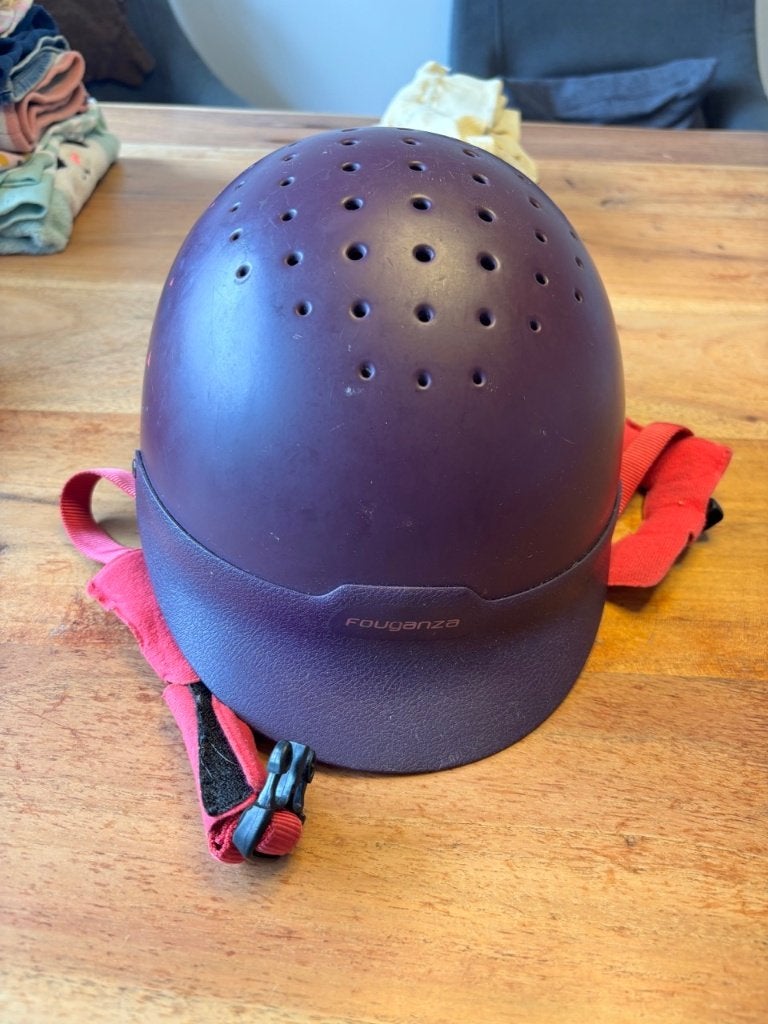 Paardrijcap S 52-55 cm, Dieren en Toebehoren, Gebruikt, Kinderen, Fouganza, Paars