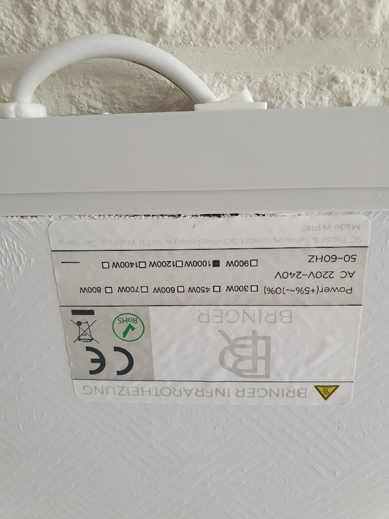 Infrarood 1000 Watt verwarmingspaneel, Ophalen, 30 tot 80 cm, Hoog rendement (Hr), Overige typen