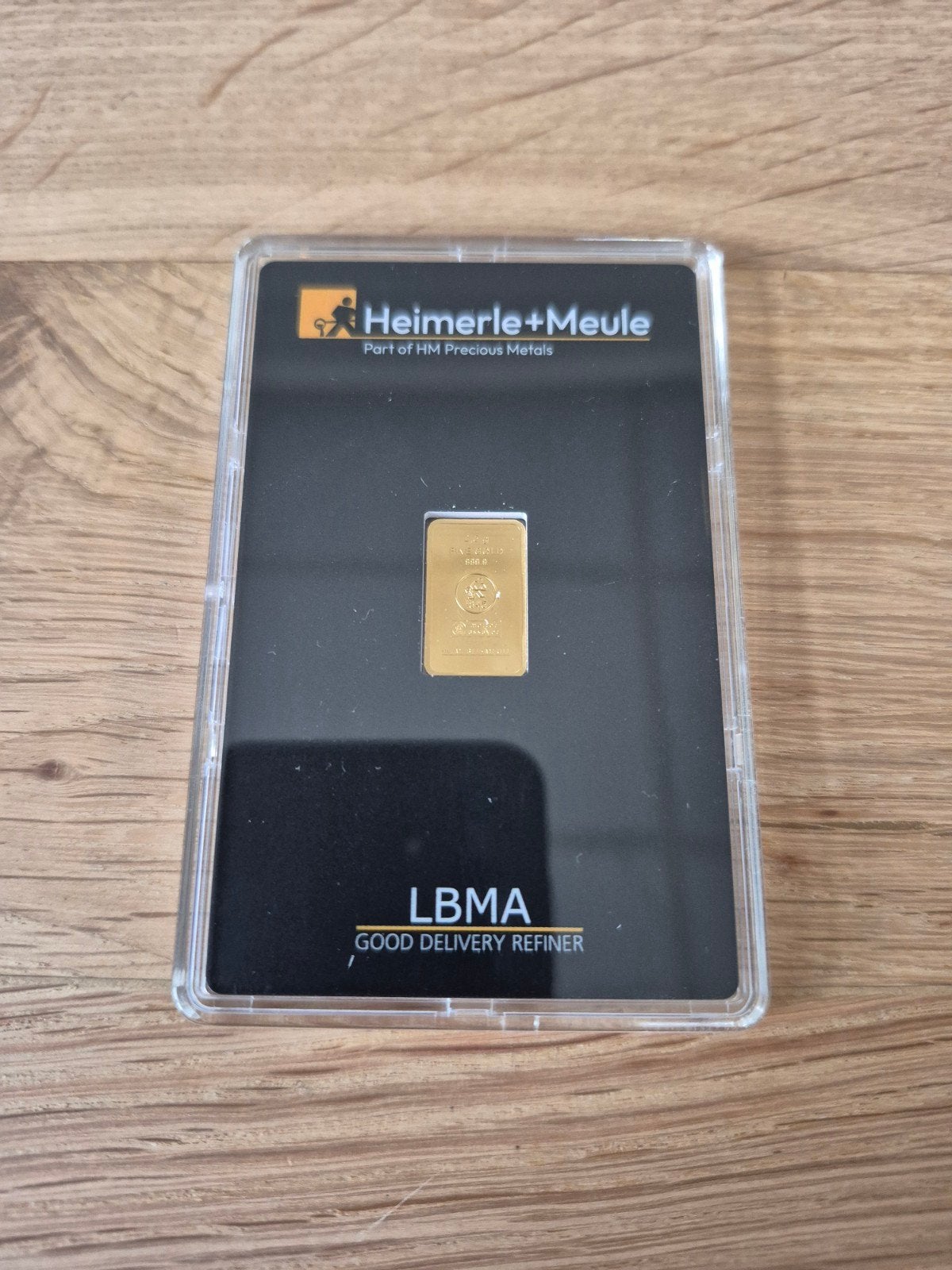 2.5 gram gouden baartje Heimerle + Meule, Ophalen of Verzenden, Goud