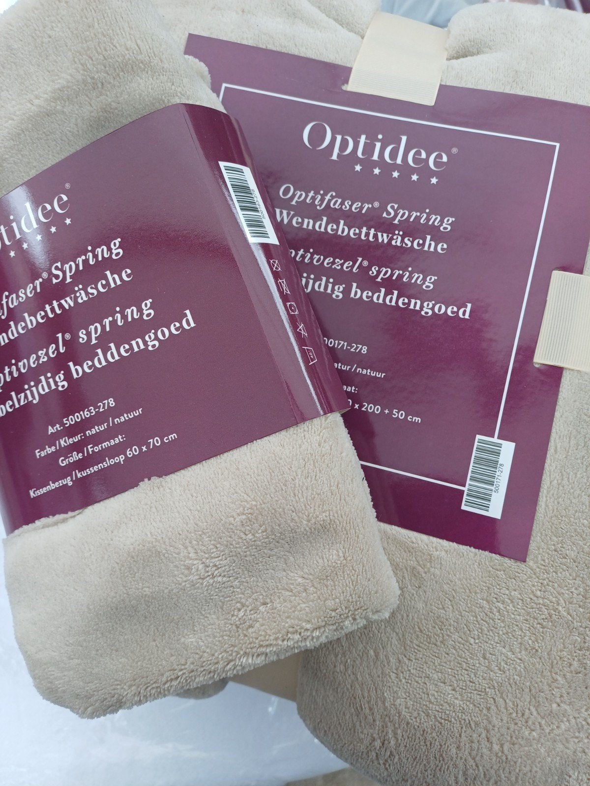 Optidee Optifaser Spring Tweezijdig Beddengoed - Natuur, Overige merken, Jongetje of Meisje, Beige, Nieuw