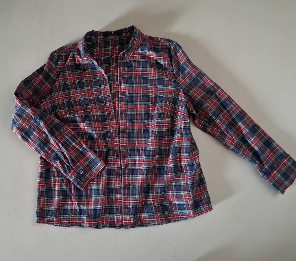 Peter Hahn blouse ruiten maat 44, Blauw, Maat 42/44 (L), Ophalen of Verzenden, Zo goed als nieuw