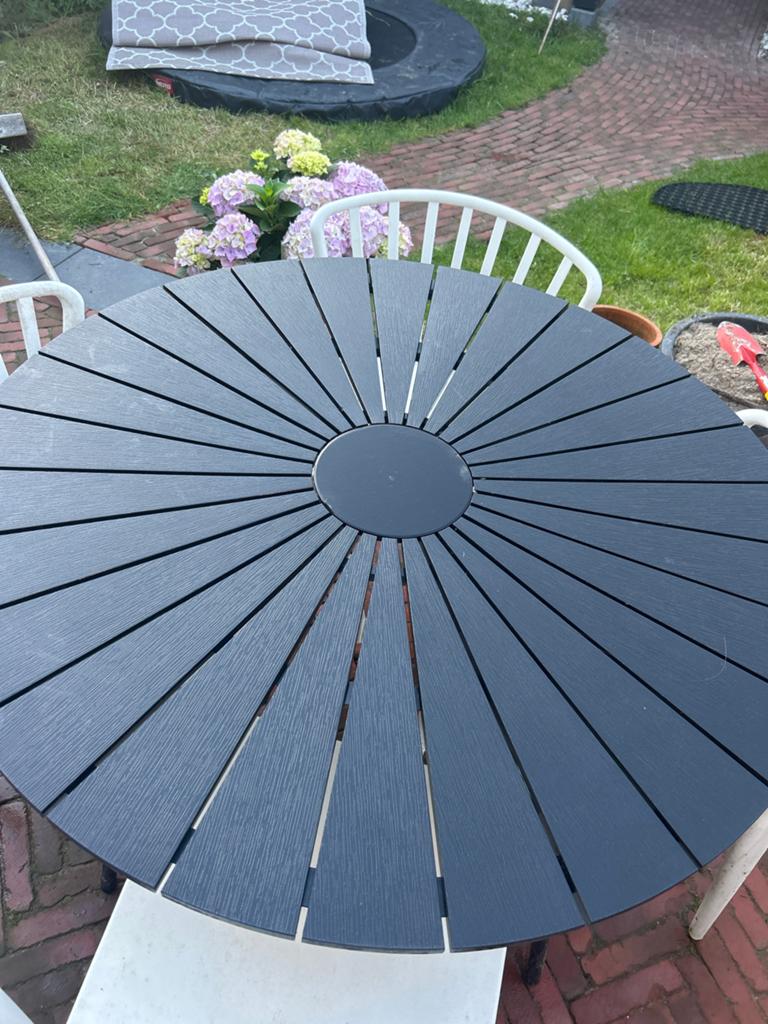 Ronde tuintafel RANGSTRUP van Jysk, 110cm diameter, Ophalen, Gebruikt, Rond, Overige materialen