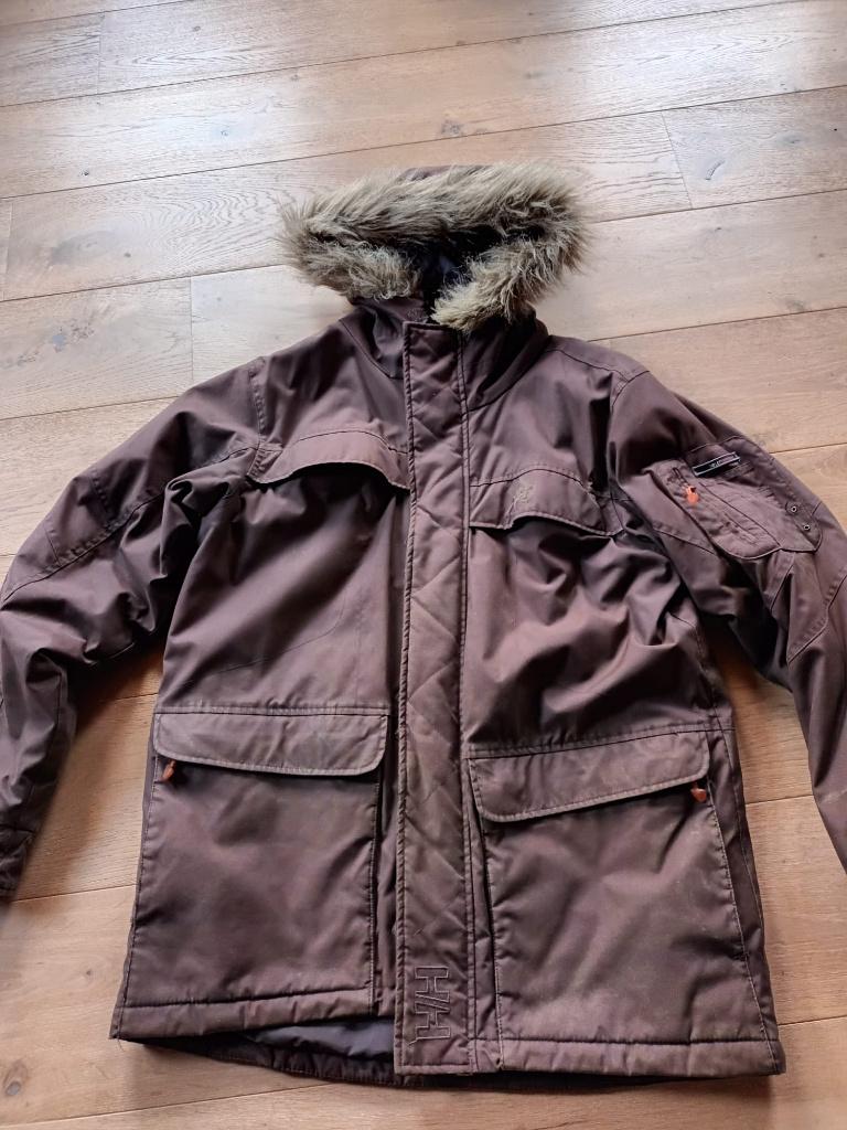 Helly Hansen parka, bruin., Kleding | Heren, Jassen | Winter, Helly Hansen, Bruin, Maat 48/50 (M), Ophalen of Verzenden