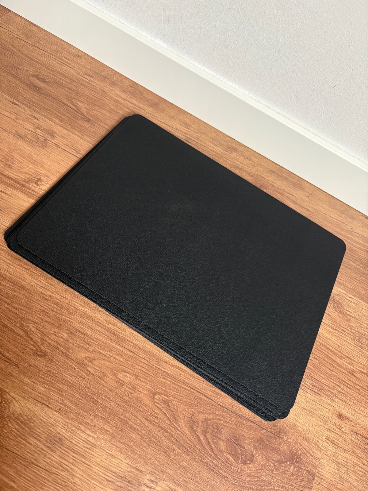 8 zwarte leren placemats, Ophalen, Zwart, Overige materialen, Overige typen