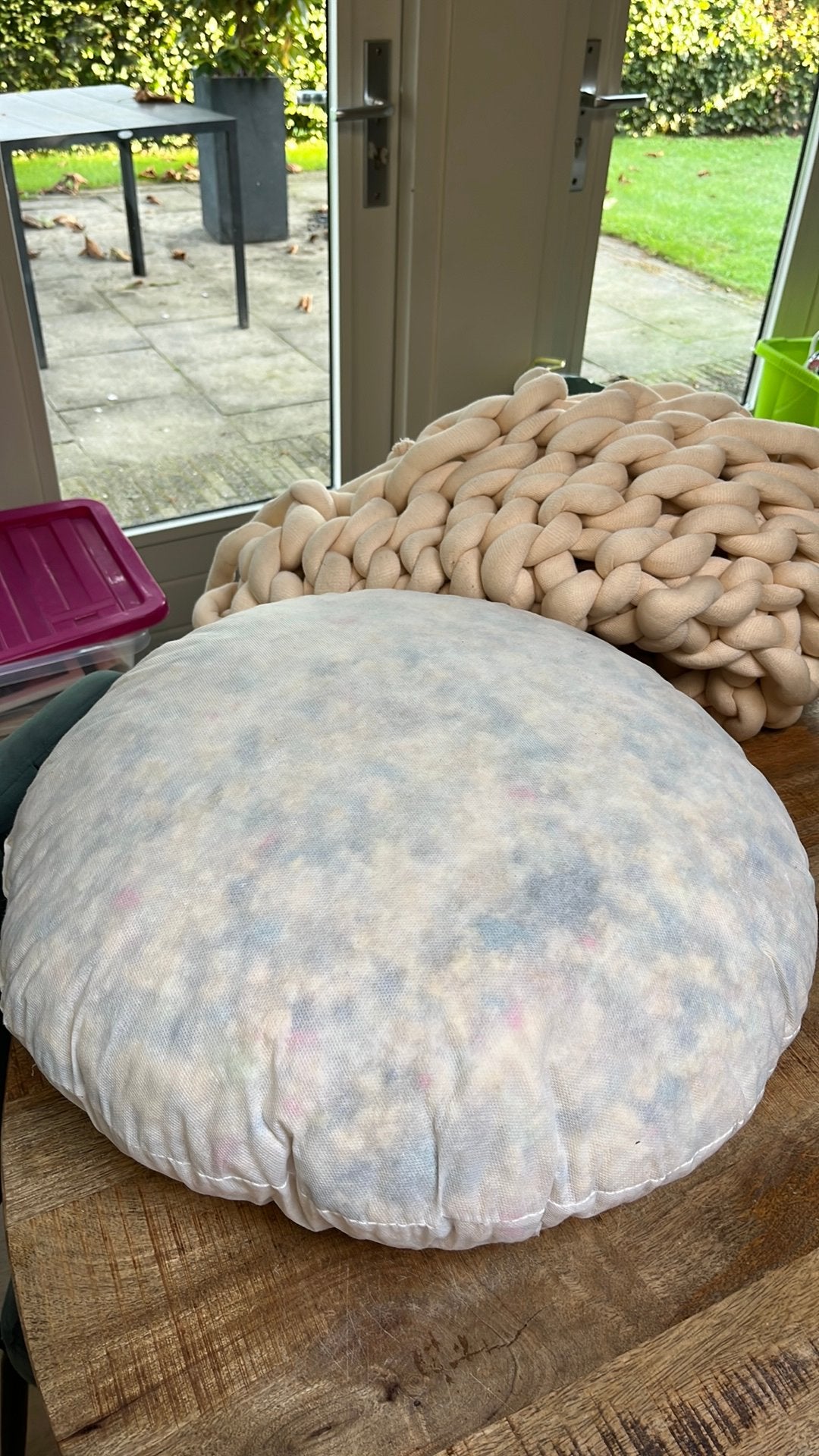 DIY pakket XXL zitkussen/vloerkussen crème, Ophalen of Verzenden, Zo goed als nieuw, Wit