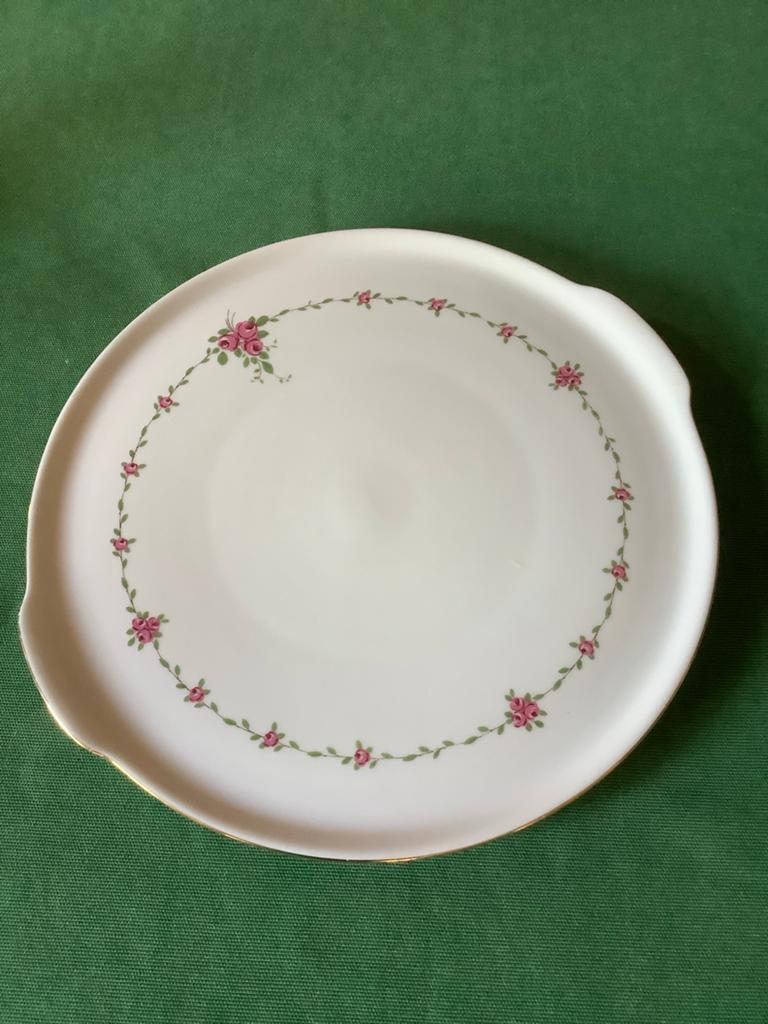 Antieke Hutschenreuther Taartschaal - 30 cm - Roosdecor, Antiek en Kunst, Antiek | Servies los, Ophalen