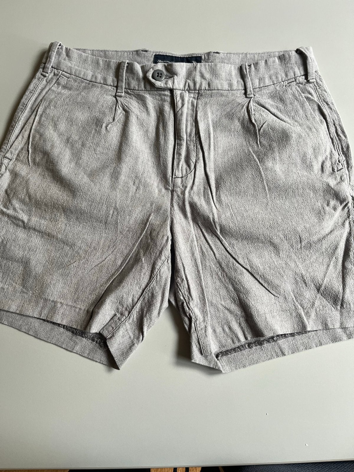 Abercrombie & Fitch Stretch Shorts Maat 30 Grijs, Ophalen of Verzenden, Gedragen, Maat 46 (S) of kleiner, Grijs
