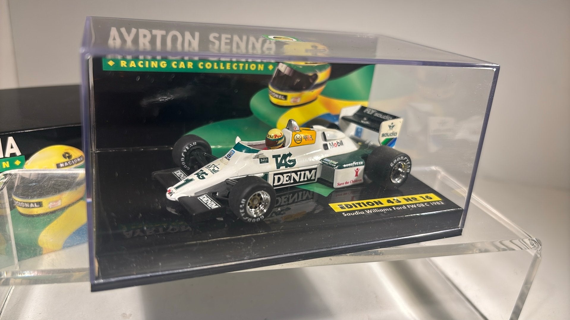 F1 saudia williams ford fw08c senna 1983 minichamps 1.43, Auto, Ophalen of Verzenden, MiniChamps, A